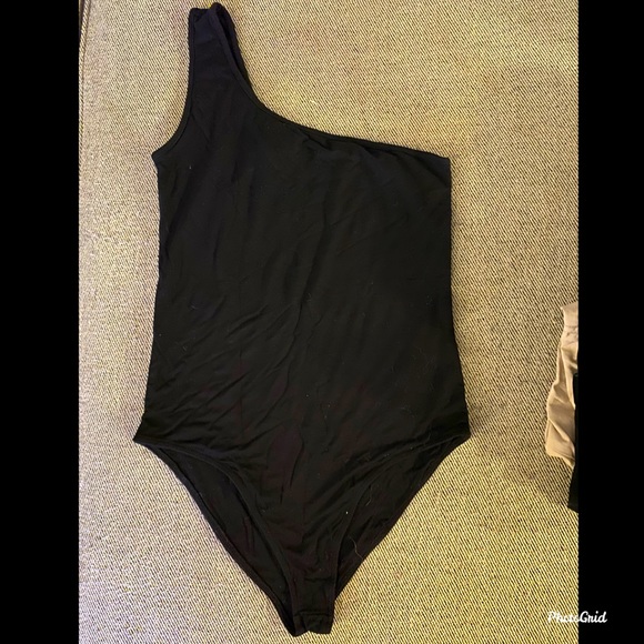Forever 21 Tops - One shoulder black bodysuit